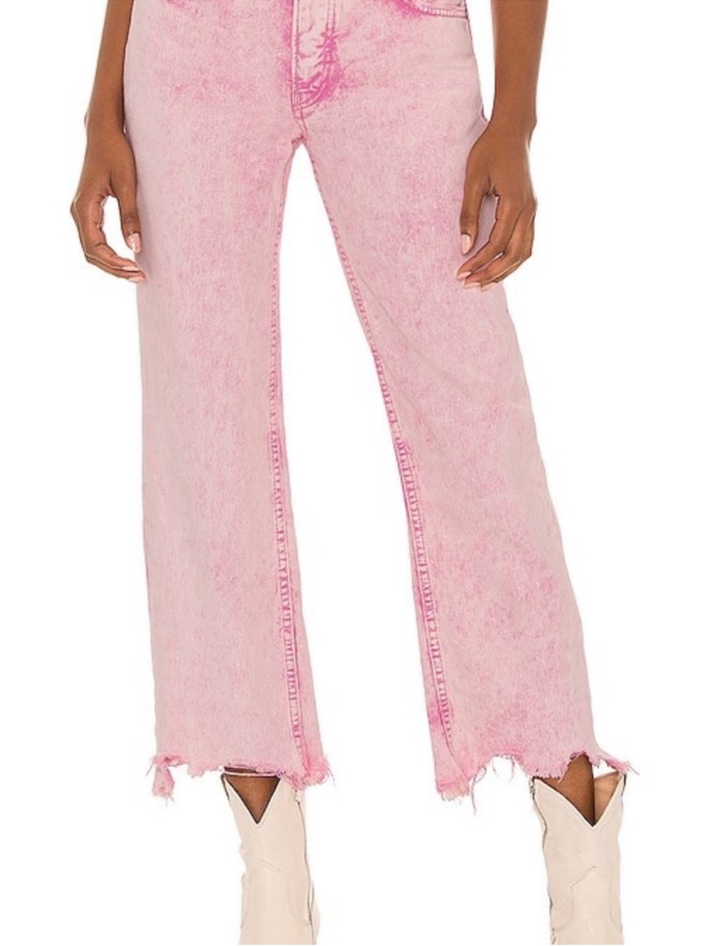 We The Free Pink Washed Straight-Leg Jeans